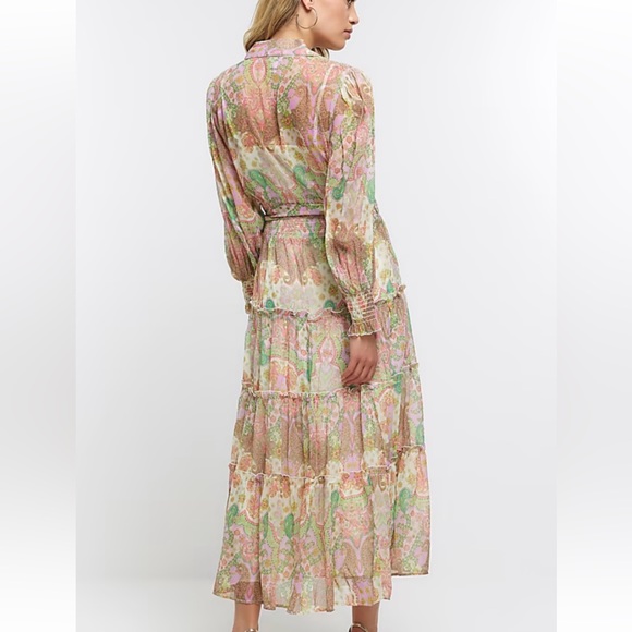 River Island Paisley print chiffon dress - Picture 2 of 3